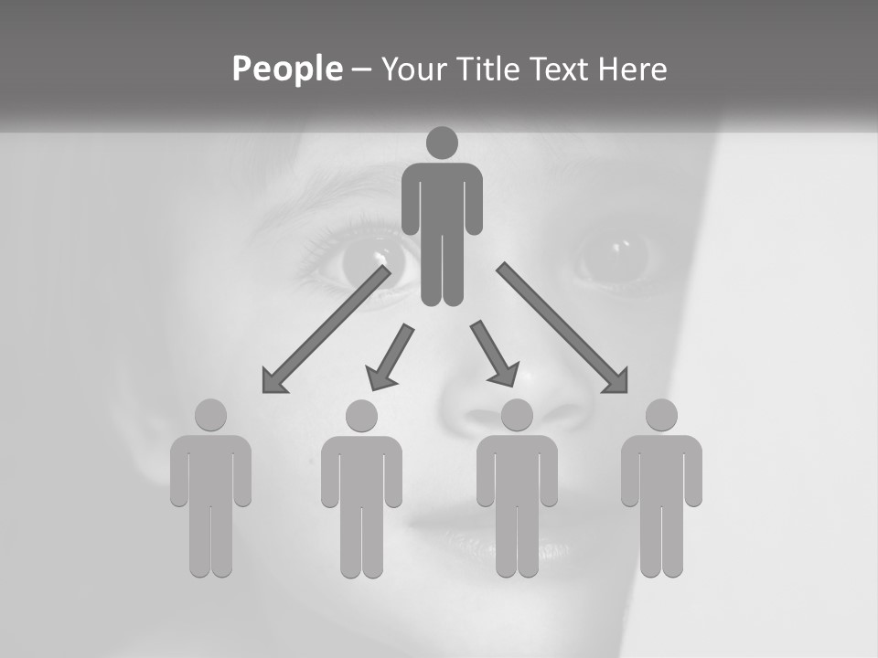 A Little Girl Looking Over A Wall With Her Eyes Wide Open PowerPoint Template