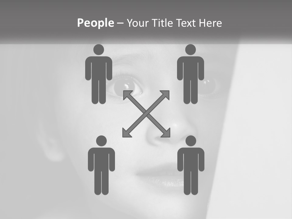 A Little Girl Looking Over A Wall With Her Eyes Wide Open PowerPoint Template