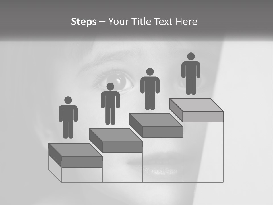 A Little Girl Looking Over A Wall With Her Eyes Wide Open PowerPoint Template