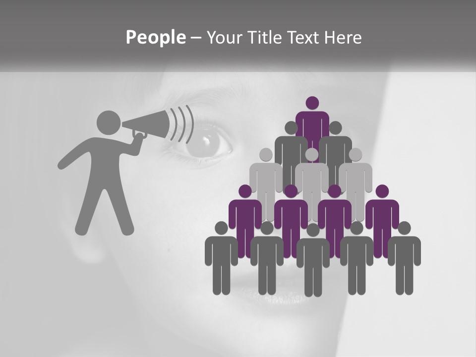 A Little Girl Looking Over A Wall With Her Eyes Wide Open PowerPoint Template