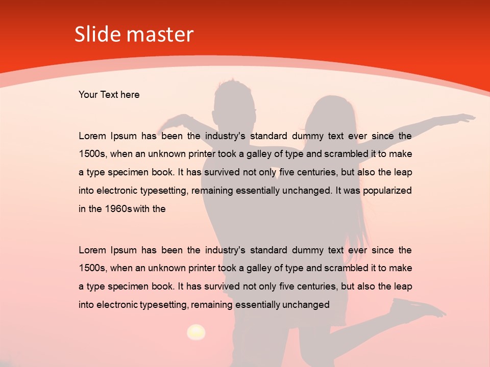 A Man And A Woman Are Standing On A Hill At Sunset PowerPoint Template