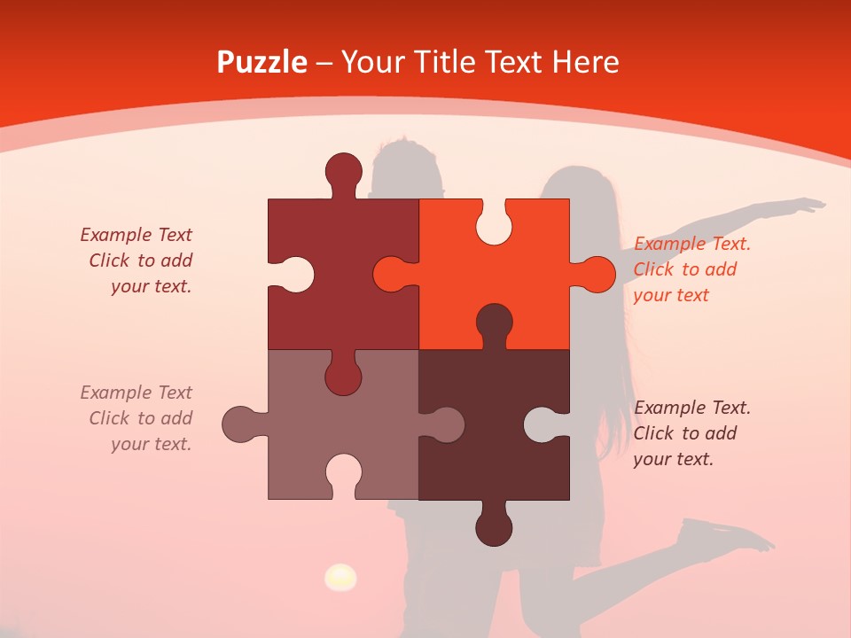 A Man And A Woman Are Standing On A Hill At Sunset PowerPoint Template