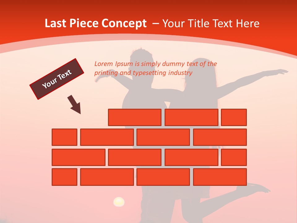 A Man And A Woman Are Standing On A Hill At Sunset PowerPoint Template