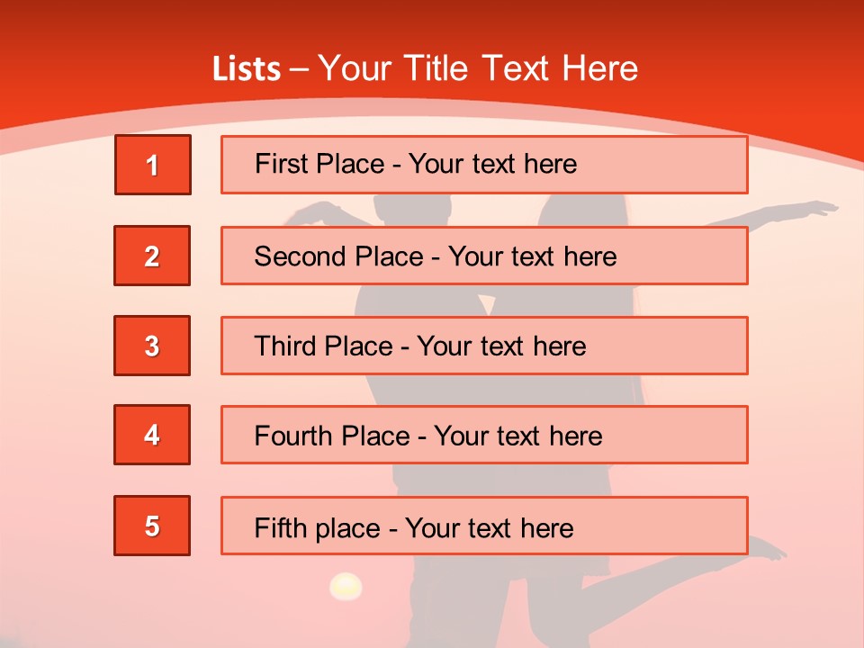 A Man And A Woman Are Standing On A Hill At Sunset PowerPoint Template