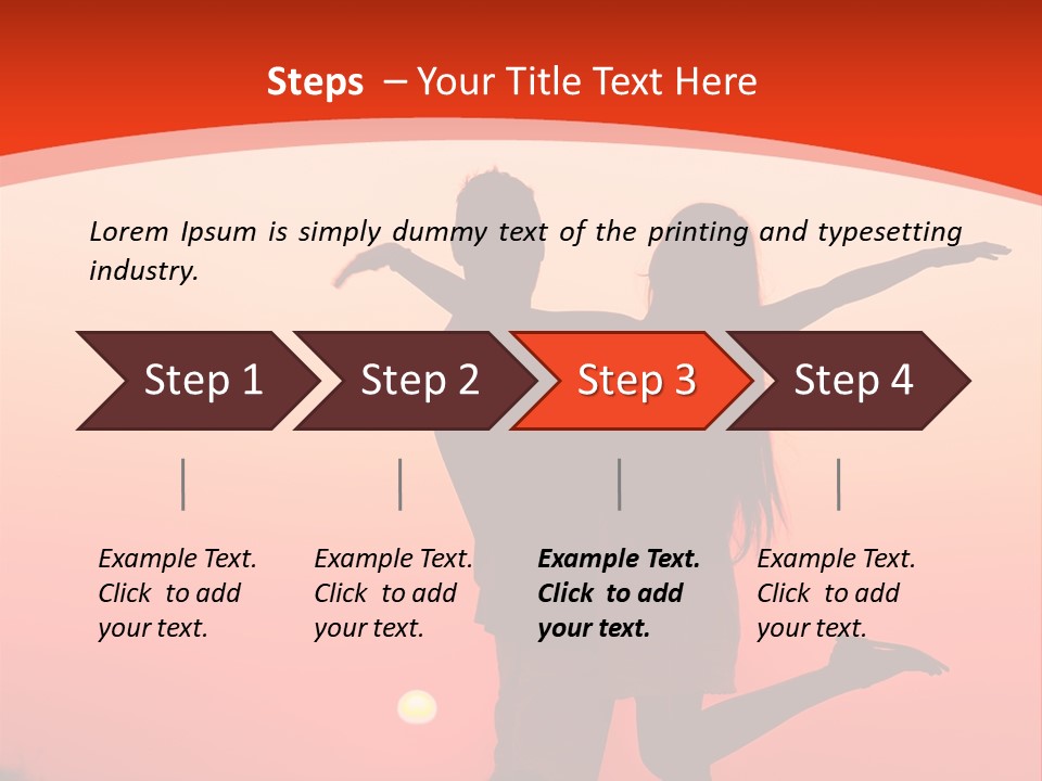 A Man And A Woman Are Standing On A Hill At Sunset PowerPoint Template