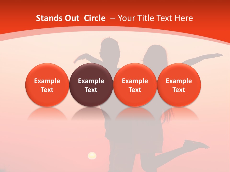 A Man And A Woman Are Standing On A Hill At Sunset PowerPoint Template