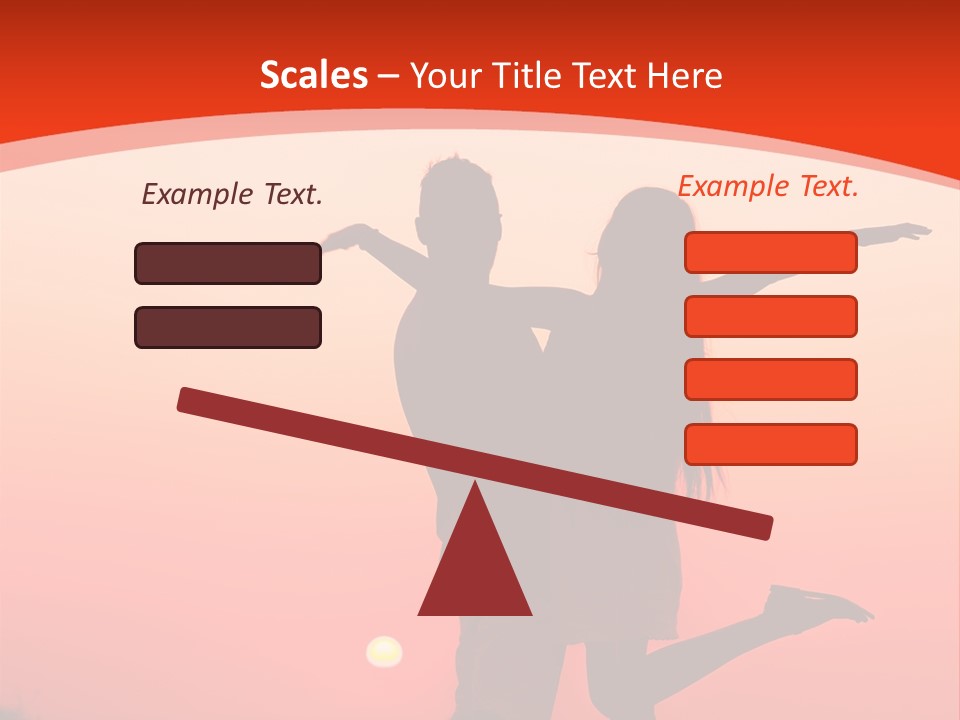 A Man And A Woman Are Standing On A Hill At Sunset PowerPoint Template