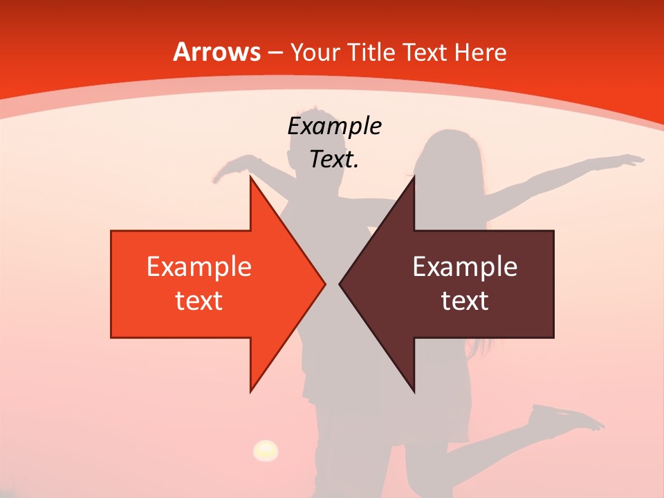 A Man And A Woman Are Standing On A Hill At Sunset PowerPoint Template