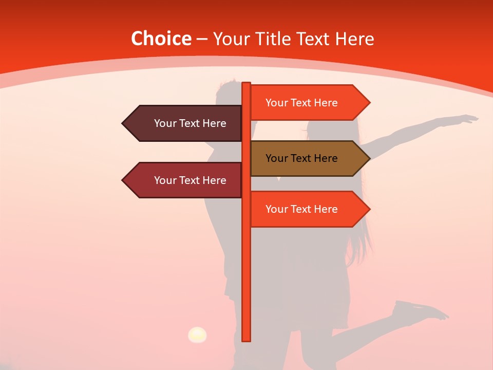 A Man And A Woman Are Standing On A Hill At Sunset PowerPoint Template