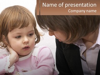 A Woman And A Little Girl Are Looking At Something PowerPoint Template