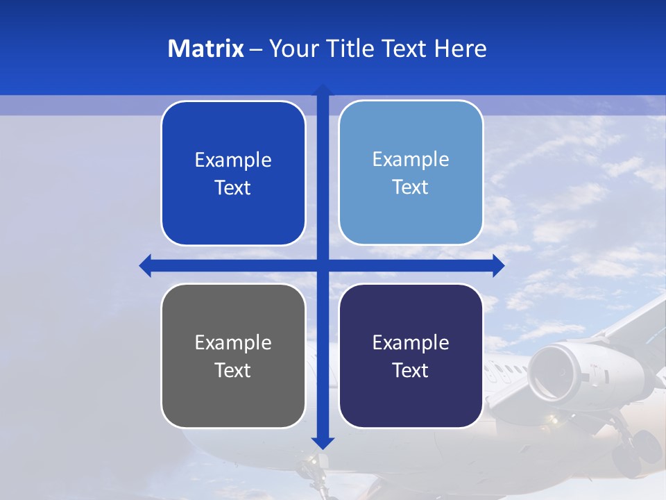 A Plane Flying In The Sky With Clouds In The Background PowerPoint Template