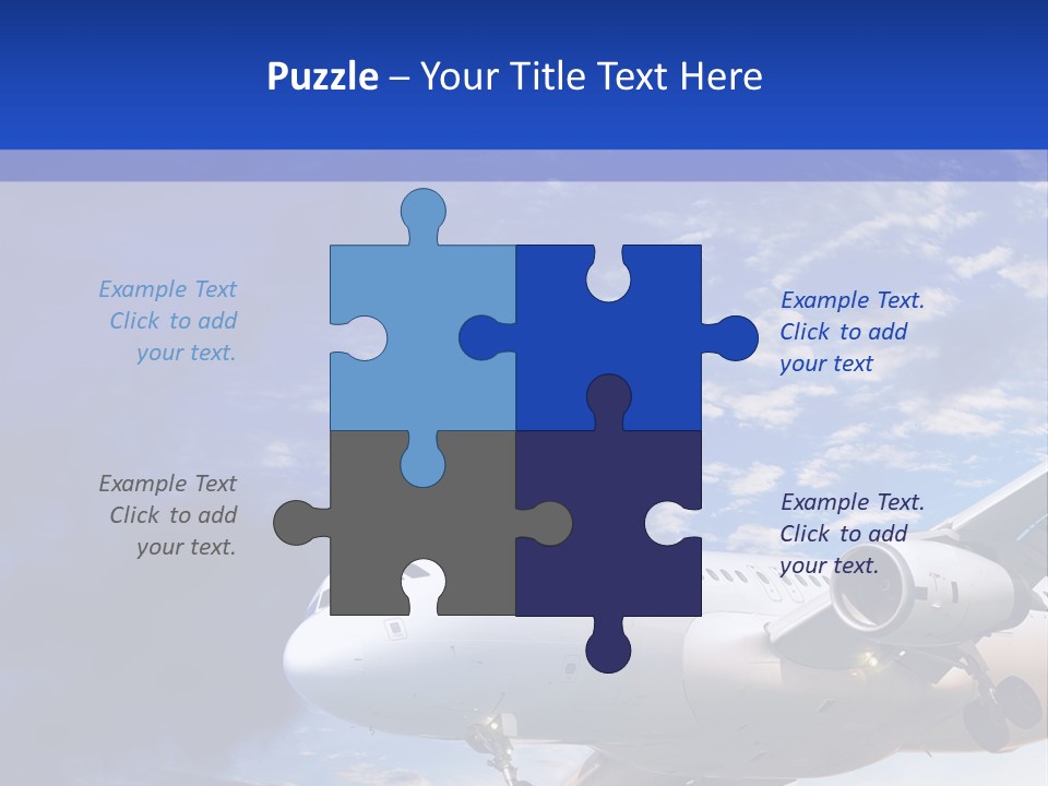 A Plane Flying In The Sky With Clouds In The Background PowerPoint Template