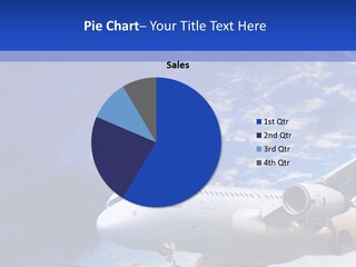 A Plane Flying In The Sky With Clouds In The Background PowerPoint Template