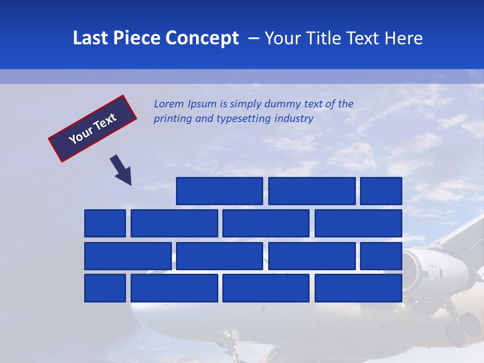 A Plane Flying In The Sky With Clouds In The Background PowerPoint Template