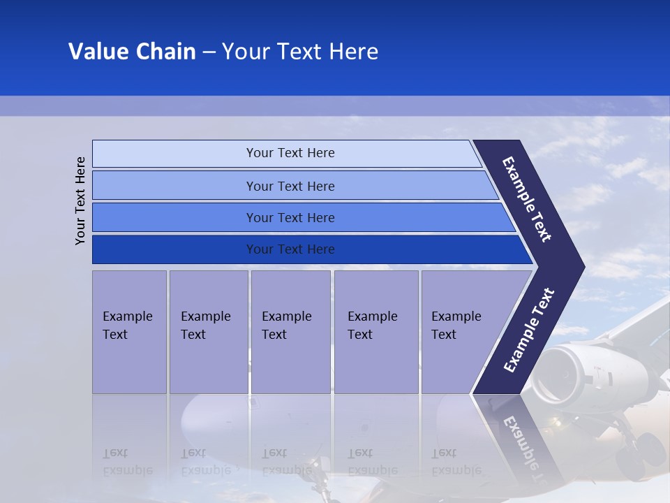 A Plane Flying In The Sky With Clouds In The Background PowerPoint Template
