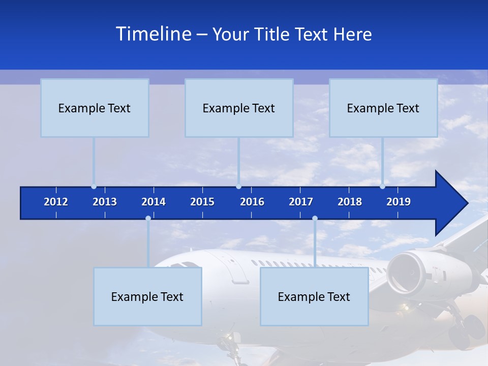 A Plane Flying In The Sky With Clouds In The Background PowerPoint Template