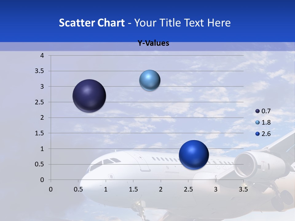 A Plane Flying In The Sky With Clouds In The Background PowerPoint Template