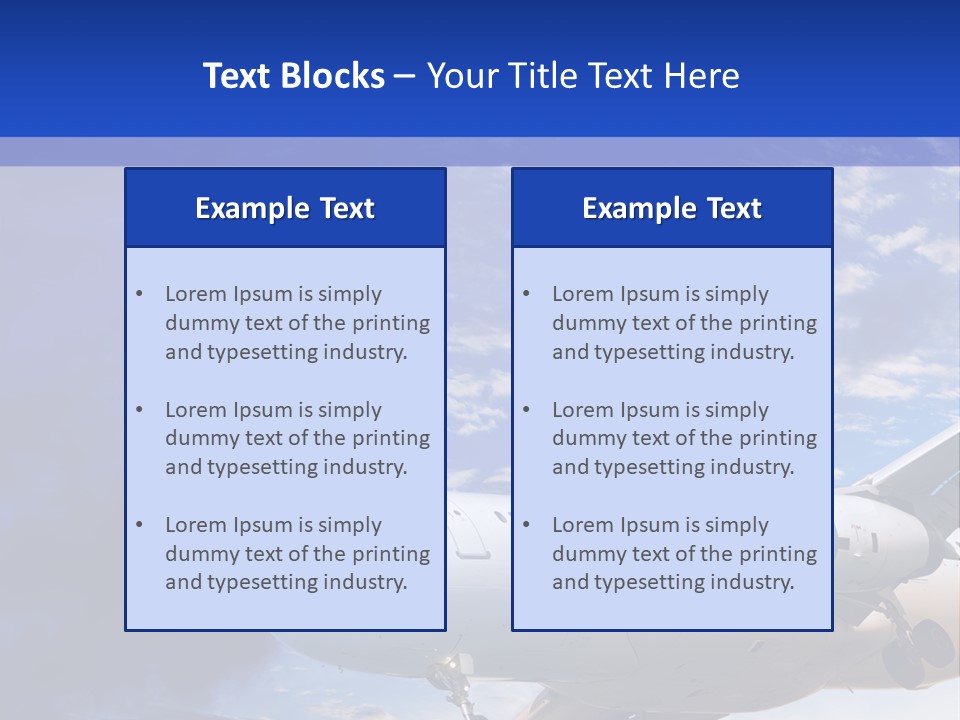 A Plane Flying In The Sky With Clouds In The Background PowerPoint Template