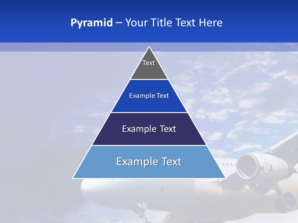 A Plane Flying In The Sky With Clouds In The Background PowerPoint Template