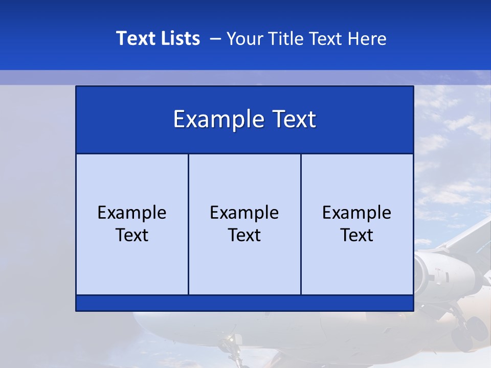 A Plane Flying In The Sky With Clouds In The Background PowerPoint Template