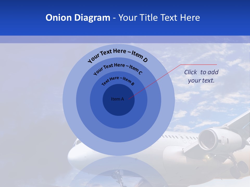 A Plane Flying In The Sky With Clouds In The Background PowerPoint Template
