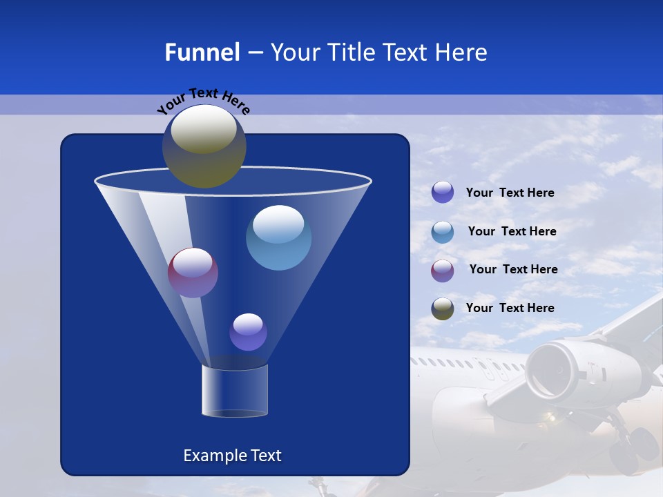 A Plane Flying In The Sky With Clouds In The Background PowerPoint Template