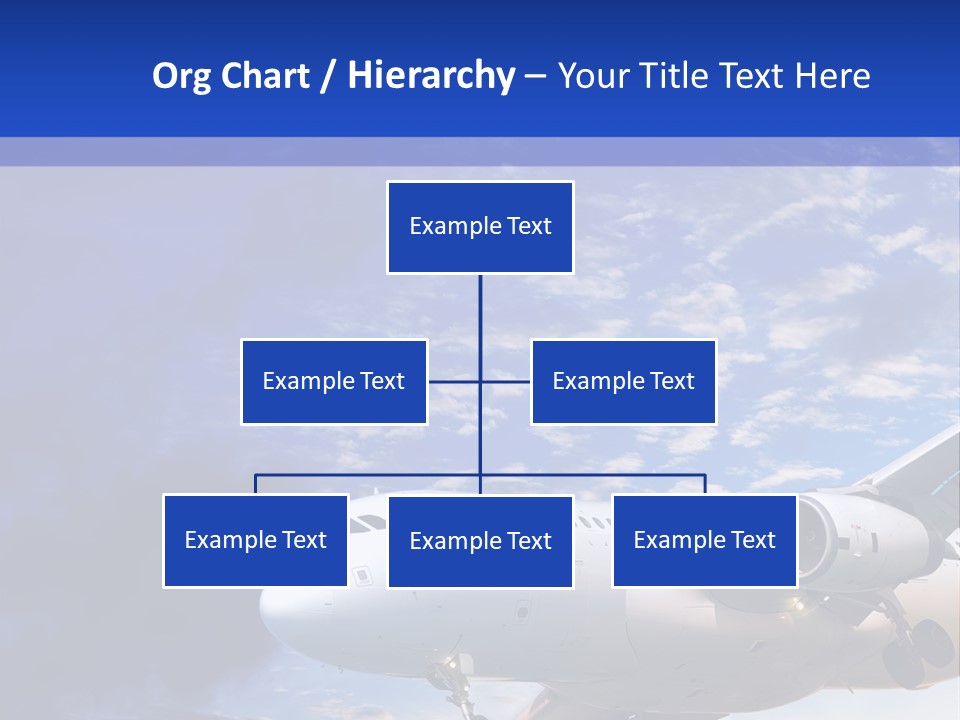 A Plane Flying In The Sky With Clouds In The Background PowerPoint Template