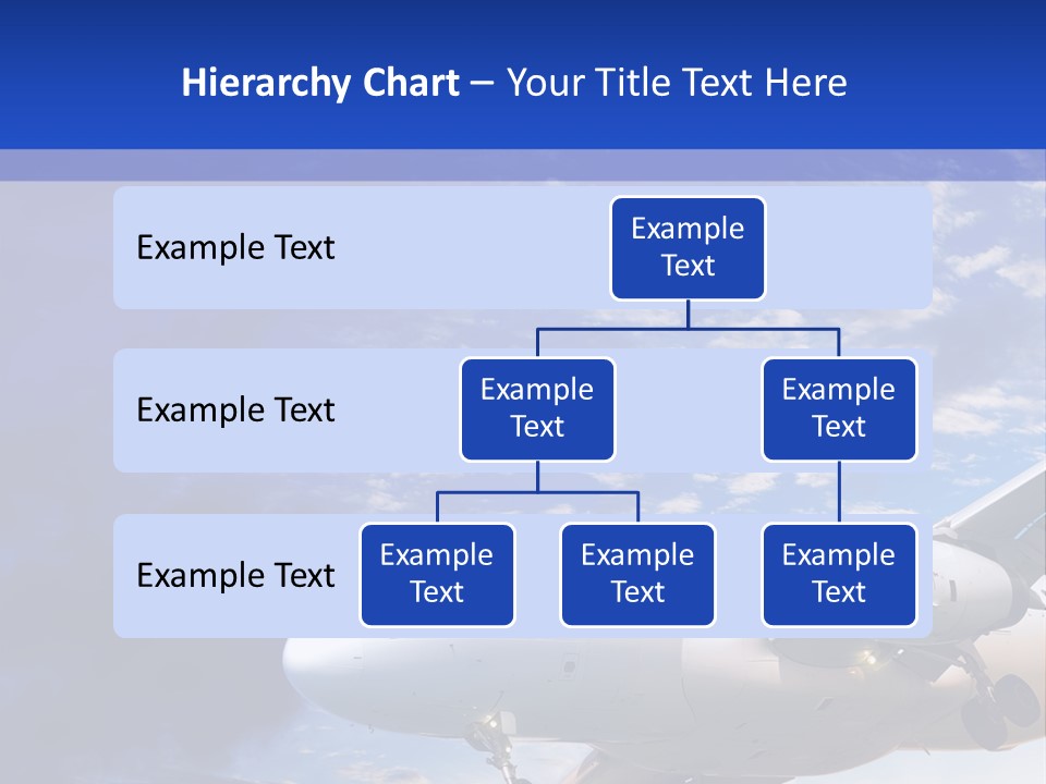 A Plane Flying In The Sky With Clouds In The Background PowerPoint Template