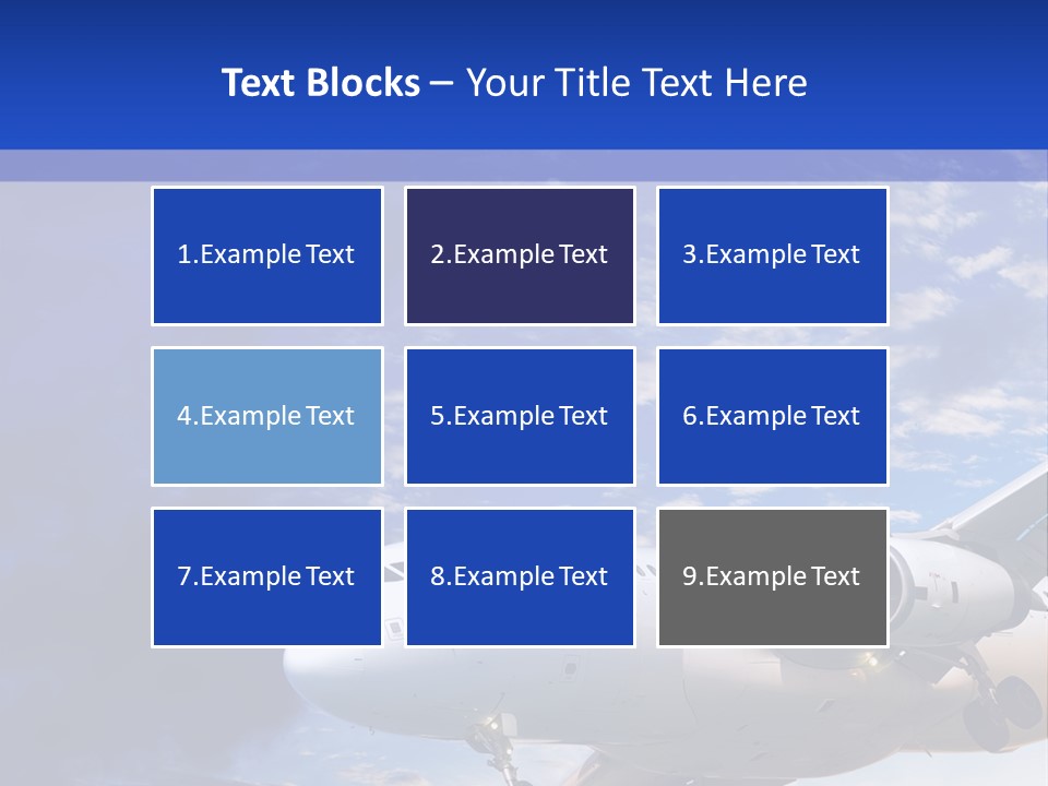 A Plane Flying In The Sky With Clouds In The Background PowerPoint Template