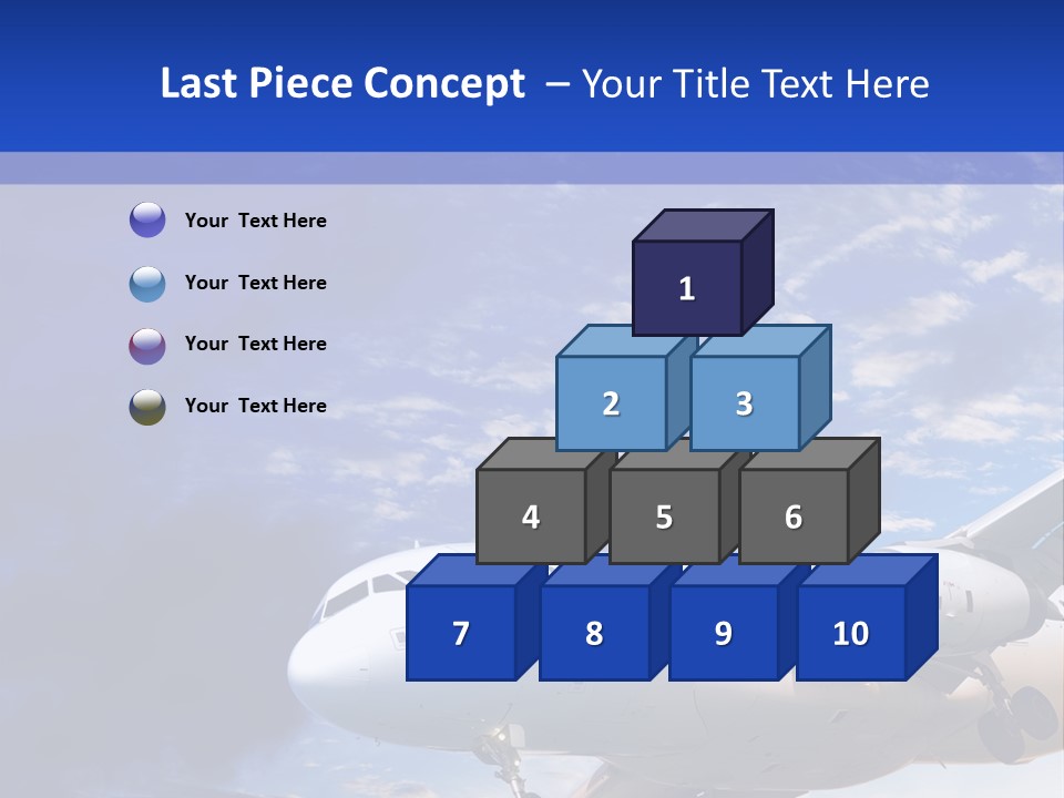 A Plane Flying In The Sky With Clouds In The Background PowerPoint Template