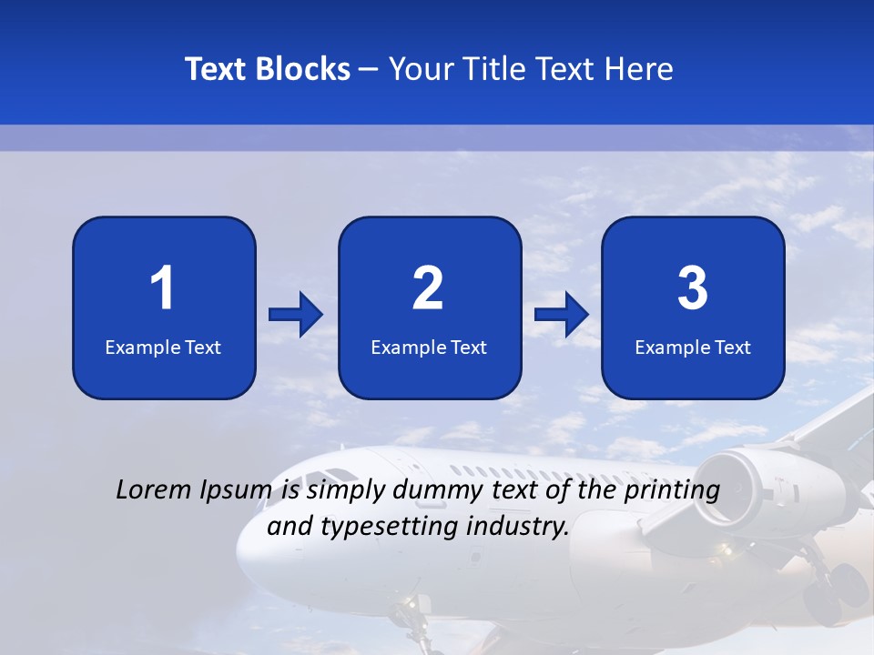 A Plane Flying In The Sky With Clouds In The Background PowerPoint Template