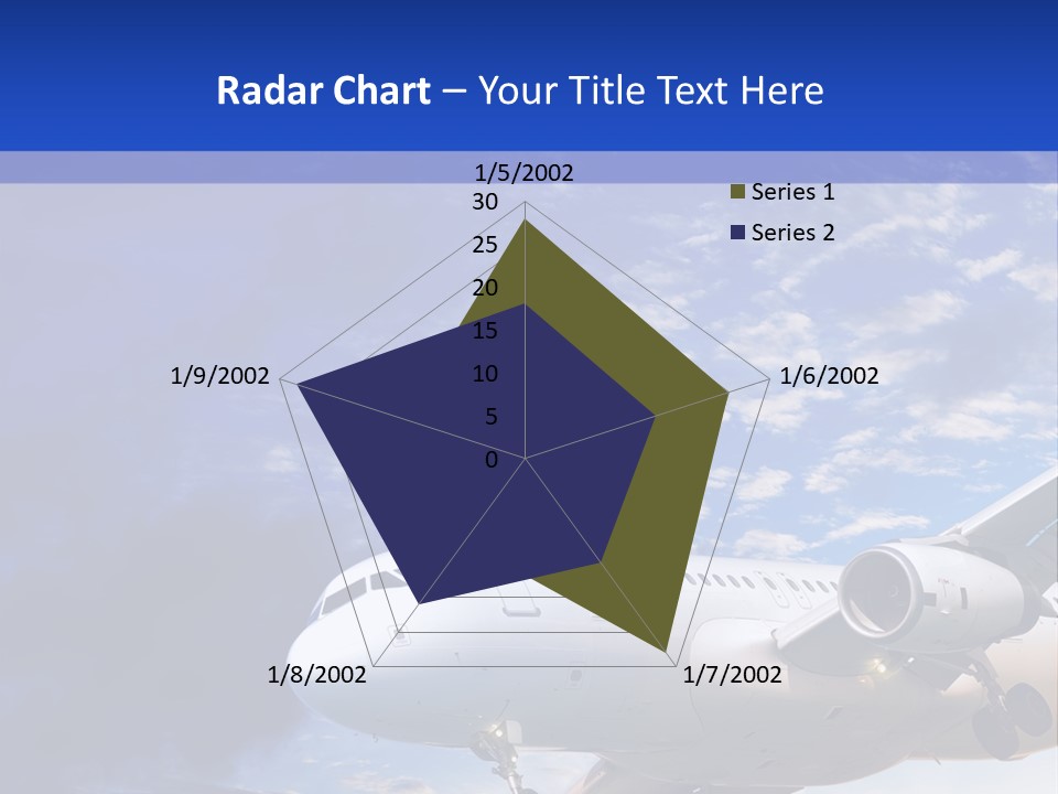 A Plane Flying In The Sky With Clouds In The Background PowerPoint Template