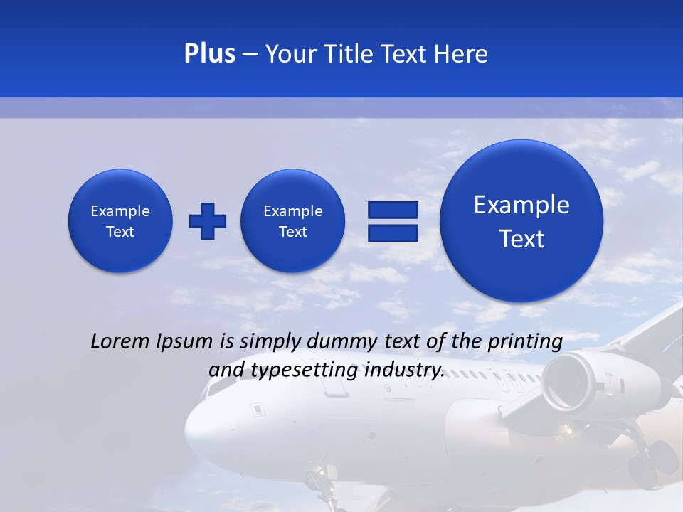 A Plane Flying In The Sky With Clouds In The Background PowerPoint Template