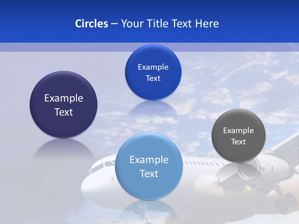 A Plane Flying In The Sky With Clouds In The Background PowerPoint Template