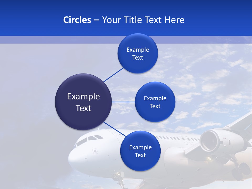 A Plane Flying In The Sky With Clouds In The Background PowerPoint Template