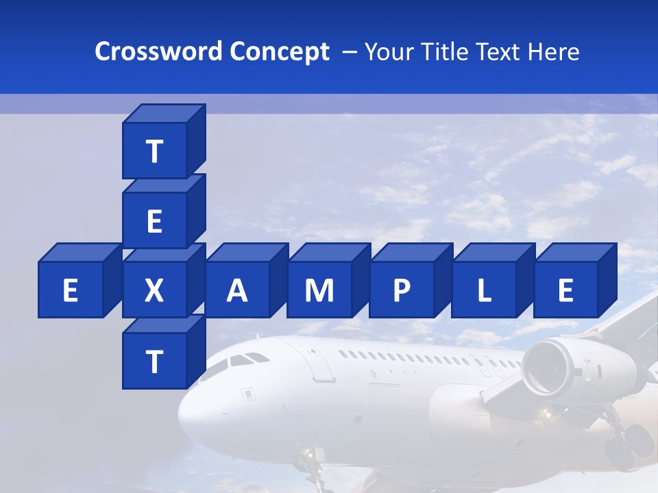 A Plane Flying In The Sky With Clouds In The Background PowerPoint Template