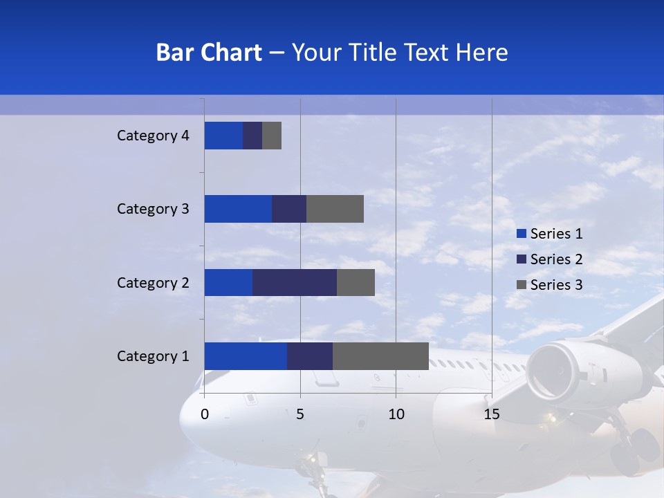 A Plane Flying In The Sky With Clouds In The Background PowerPoint Template