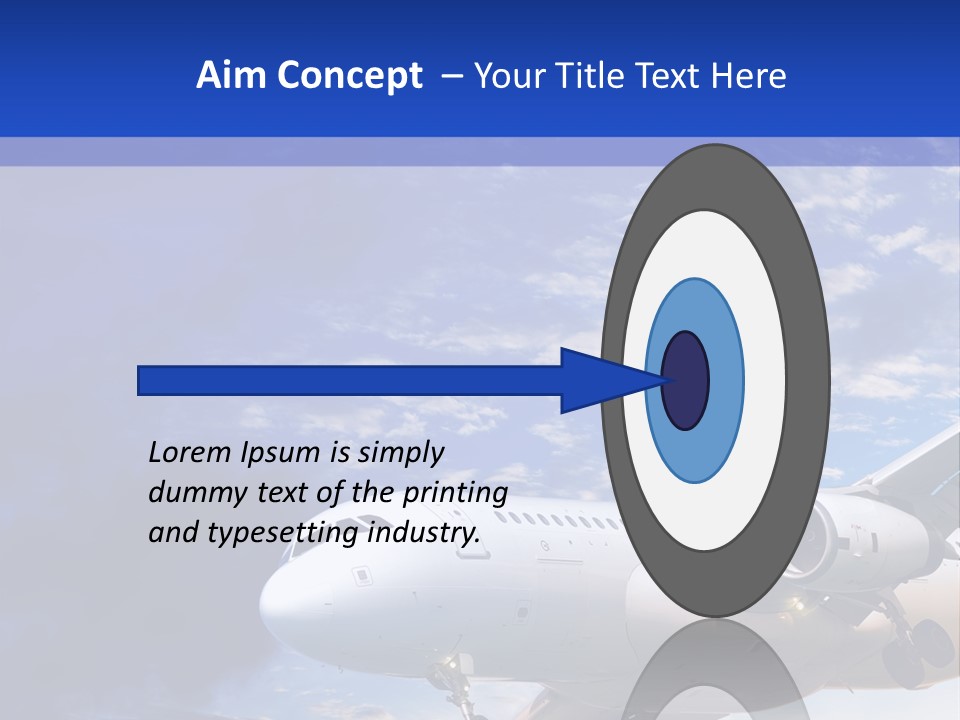 A Plane Flying In The Sky With Clouds In The Background PowerPoint Template