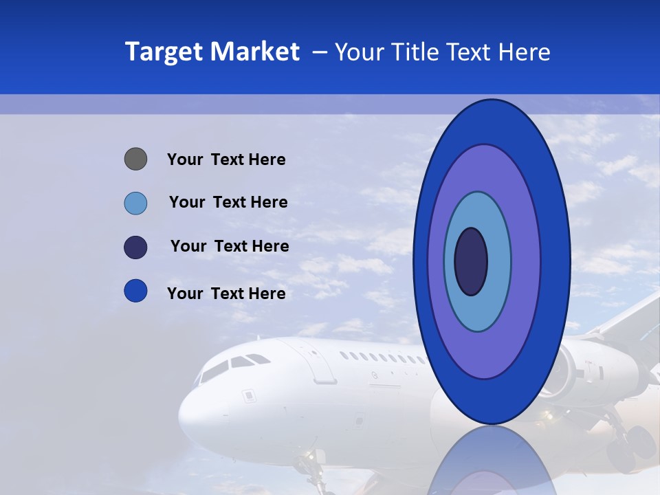 A Plane Flying In The Sky With Clouds In The Background PowerPoint Template