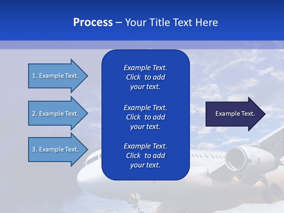 A Plane Flying In The Sky With Clouds In The Background PowerPoint Template