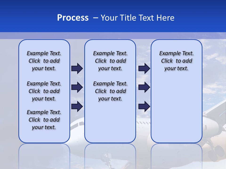 A Plane Flying In The Sky With Clouds In The Background PowerPoint Template