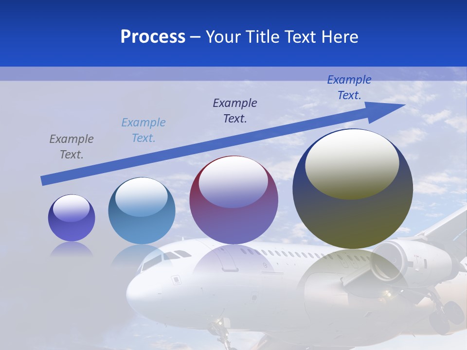 A Plane Flying In The Sky With Clouds In The Background PowerPoint Template