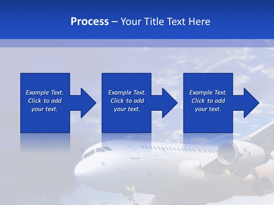 A Plane Flying In The Sky With Clouds In The Background PowerPoint Template