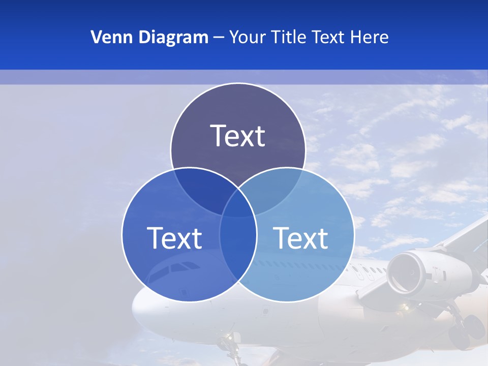 A Plane Flying In The Sky With Clouds In The Background PowerPoint Template