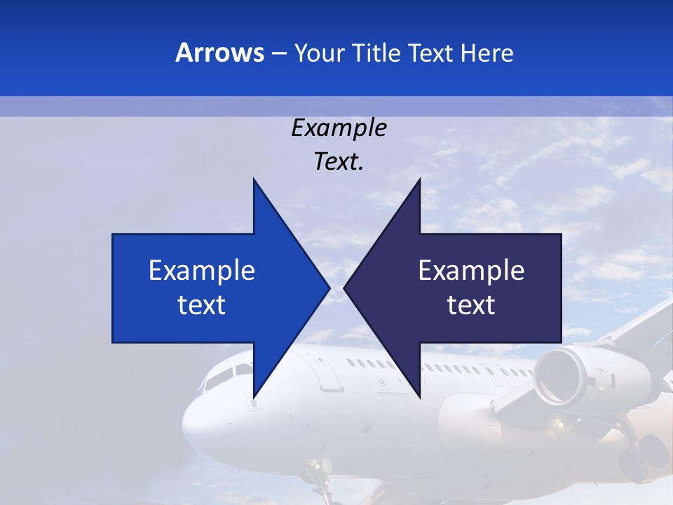 A Plane Flying In The Sky With Clouds In The Background PowerPoint Template