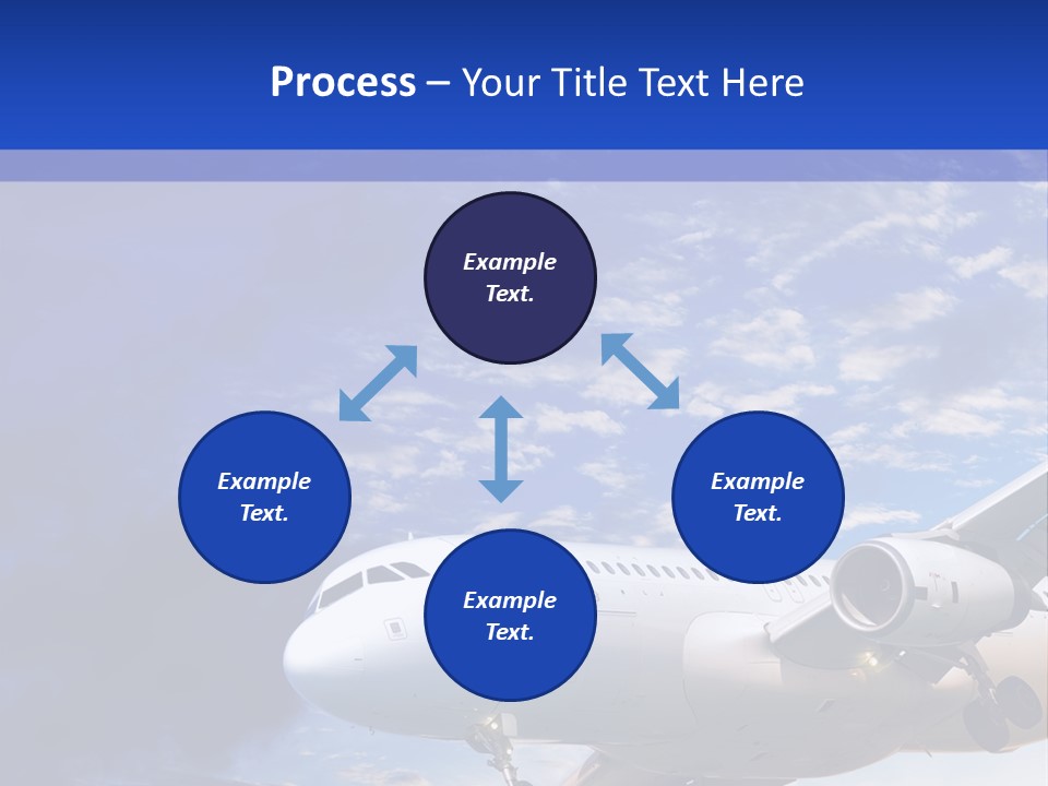 A Plane Flying In The Sky With Clouds In The Background PowerPoint Template