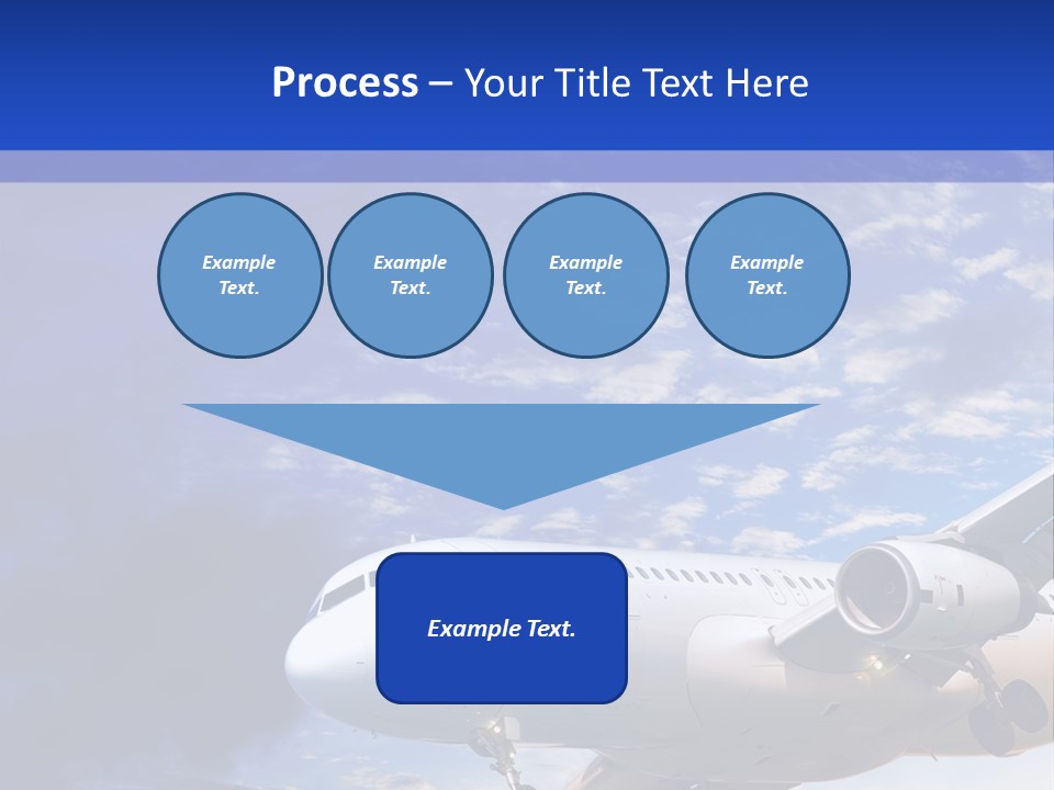 A Plane Flying In The Sky With Clouds In The Background PowerPoint Template