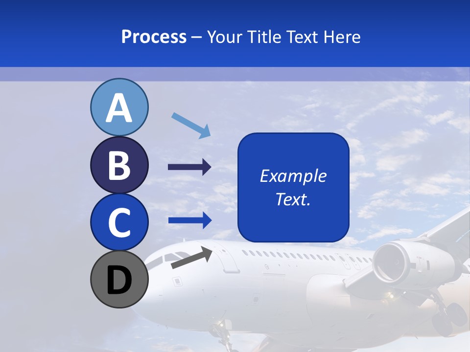 A Plane Flying In The Sky With Clouds In The Background PowerPoint Template