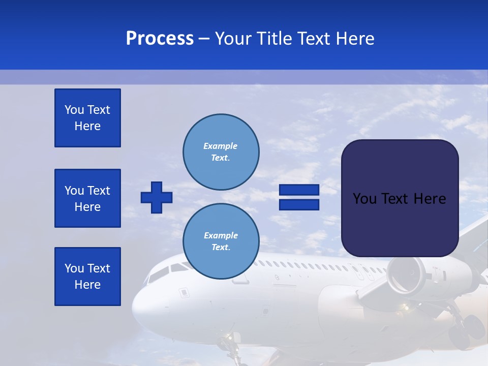 A Plane Flying In The Sky With Clouds In The Background PowerPoint Template
