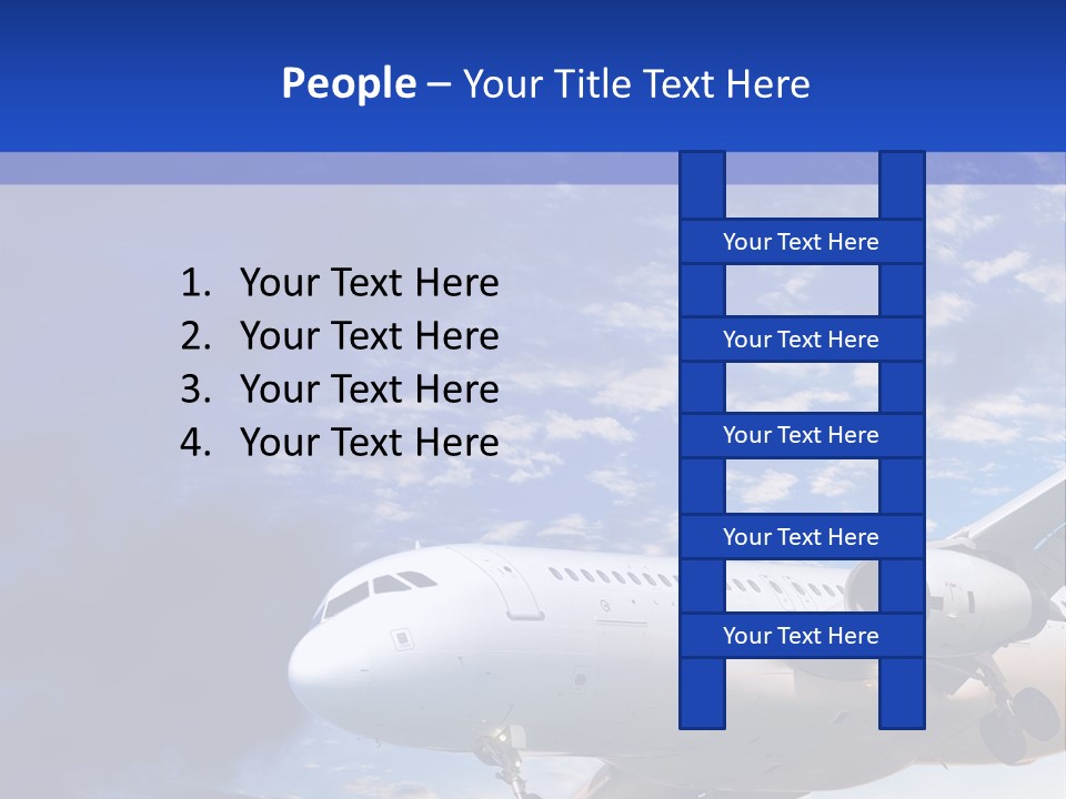 A Plane Flying In The Sky With Clouds In The Background PowerPoint Template